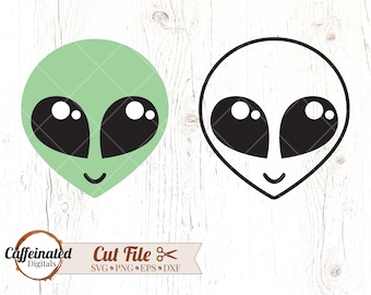 Alien SVG | alien face svg | alien head svg | alien vector | martian svg | sci fi svg | space svg | digital download | svg png dxf eps