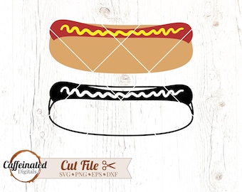 Hotdog svg, imágenes prediseñadas de hotdog, vector de hotdog, imágenes prediseñadas de hotdog, archivos de hotdog para cricut, 4 de julio svg, comida rápida svg, imágenes prediseñadas de comida al aire libre
