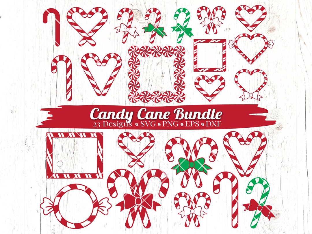 Candy Cane SVG Bundle, Candy Cane Svg, Peppermint Svg, Candy Cane With ...