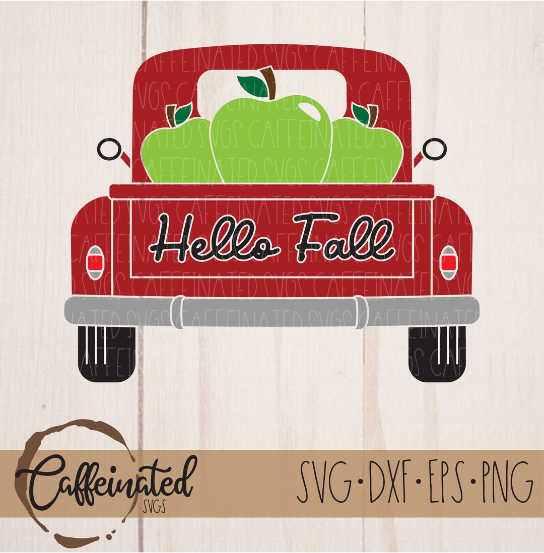 Hello Fall Vintage Truck SVG, Fall Truck Svg, Farm Truck Svg, Apple Svg