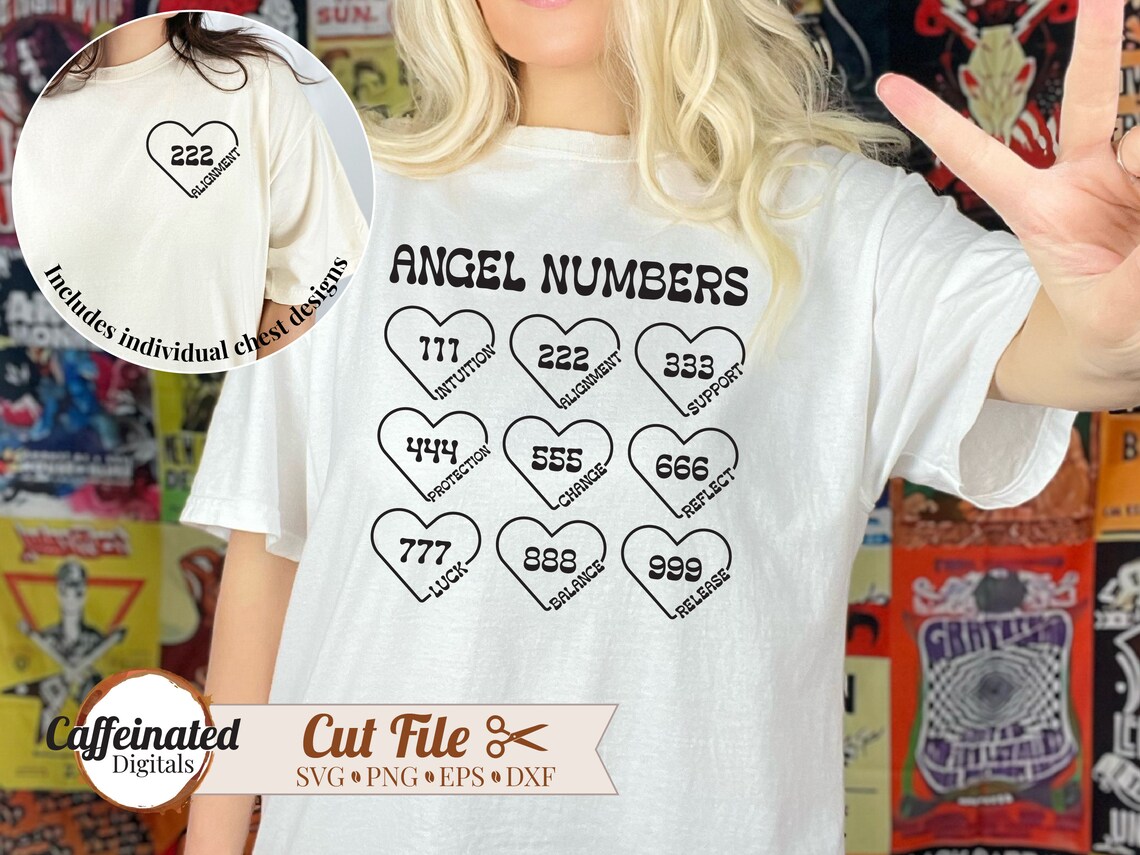 Angel Numbers SVG, Angel Numbers Chart Svg, Lucky Number Svg, Angel ...