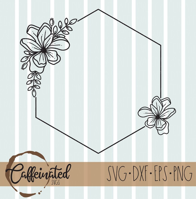 Download Floral Frame Svg Svg Files For Cricut Silhouette Paper Cut Template Hexagonal Frame Frame Clipart Monogram Frame Floral Wreath Clip Art Art Collectibles