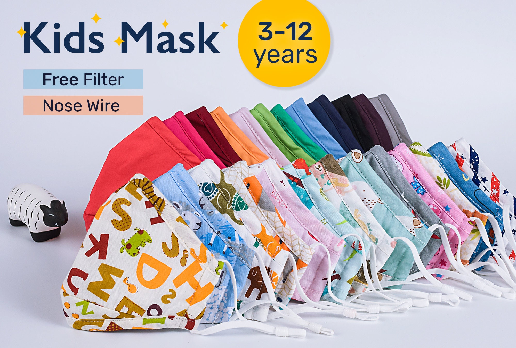 Blippi Kids Facemask, 100% Cotton, Handmade, Double Layered, Adjustable  Straps, Reusable, Washable, Cubrebocas, Mask, 