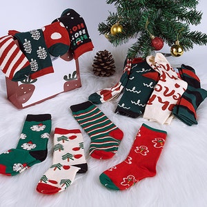 Gift for kids 4 Pack kids Christmas Socks. Children's Winter Warm Socks. Christmas Gift. Cute Toddler. Boys Girls Socks.