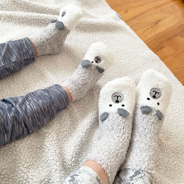 Fluffy Winter  Socks | Cute Fuzzy Socks | Holiday Animal Socks for Winter Season