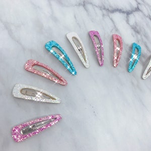 Glitter Snap Clips | Sparkle Hair Clips | Hair Clip Set | Girls Hair Pins | Snap Clip Set | Kids Hairpins |  Kids Hair Clips Set