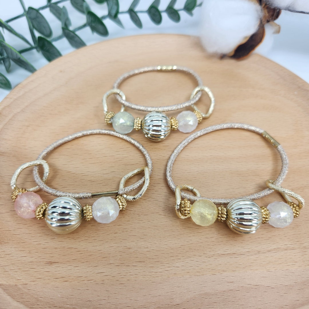 Gemstone Hair Ties Elastic Hair Tie Bracelet Gemstone Hair Etsy