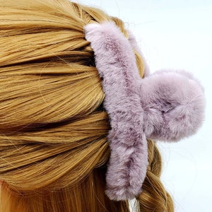 Faux Fur Hair Claw | Hair Claw Clip For Thin and Thick Hair | Mother's day Gift |  Fuzzy Hair Claw