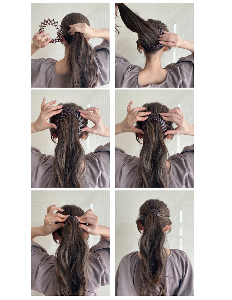 Tortoise Pony Tail or Bun Hair Holder Hair Clips Thin and Thick Hair Minimal Modern Stylish Hair Accessories image 9