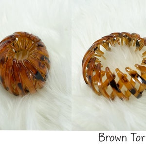 Tortoise Pony Tail or Bun Hair Holder Hair Clips Thin and Thick Hair Minimal Modern Stylish Hair Accessories Brown Tortoise