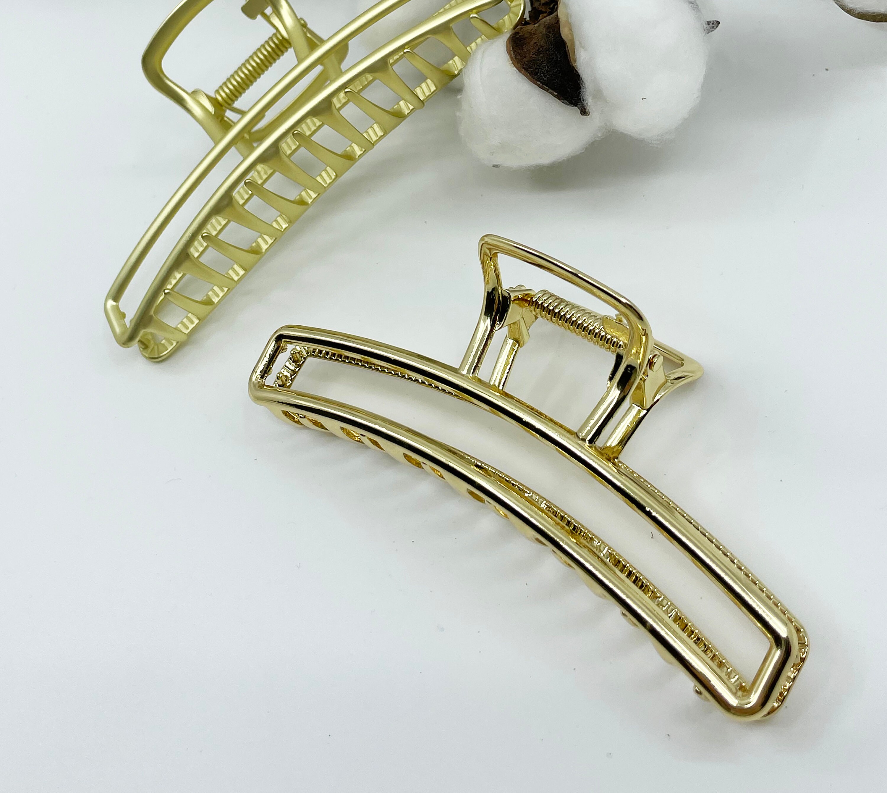 Minimal Rectangular Metal Hair Claw Clip for Thin and Thick Etsy