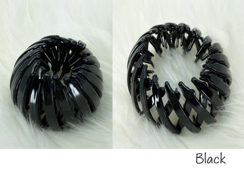 Tortoise Pony Tail or Bun Hair Holder Hair Clips Thin and Thick Hair Minimal Modern Stylish Hair Accessories Black