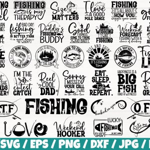 Fishing Life x35 BUNDLE Svg/Eps/Png/Dxf/Jpg/Pdf, Fisherman Commercial, Fishing Funny Quotes, Fish Silhouette, Fishing Saying Svg,Fish Cricut