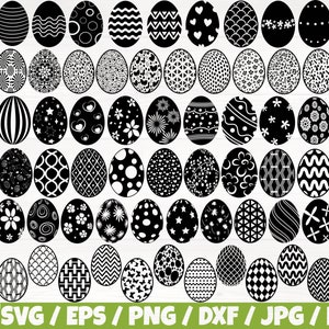 Easter Eggs x70 BUNDLE Svg/Eps/Png/Dxf/Jpg/Pdf, Happy Easter Svg, Easter Egg Commercial, Egg Silhouette, Easter Egg Cricut, Egg Digital File