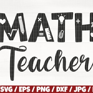 Nauczyciel matematyki Svg/Eps/Png/Dxf/Jpg/Pdf, Nauczyciel komercyjny Svg, Nauczyciel matematyki Wydruk, Nauczyciel Svg, Matematyka Svg, Życie szkolne Svg, Plik do cięcia nauczyciela