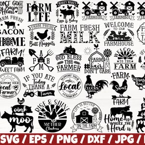Farm Life x32 BUNDLE Svg/Eps/Png/Dxf/Jpg/Pdf, Farm Quotes Svg, Farm Animals Bundle, Farm Commercial, Farming Svg, Farm Cut, Farmhouse Print