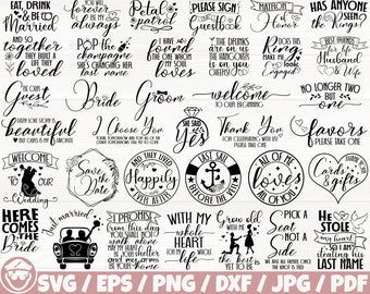 Wedding Time x35 BUNDLE Svg/Eps/Png/Dxf/Jpg/Pdf, Marriage Svg, Wedding Commercial, Love Vector, Celebration Sign Svg, Valentine's Day Cricut