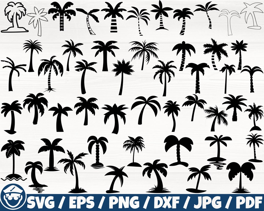 Palm Tree X50 BUNDLE Svg/eps/png/dxf/jpg/pdf Tropical Palm - Etsy