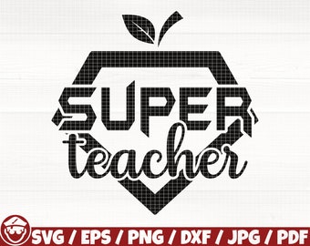 Super Profesor Svg/Eps/Png/Dxf/Jpg/Pdf, Profesor Svg, Profesor Super Eps, Logotipo de Super Profesor, Super Profesor Recortado, Vector Svg Escolar Comercial