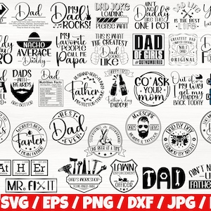 Father's Day / Dad Life x35 BUNDLE Svg/Eps/Png/Dxf/Jpg/Pdf, Dad Commercial, Father's Day Svg, Funny Dad Png, Papa Svg, Daddy Svg, Family Svg