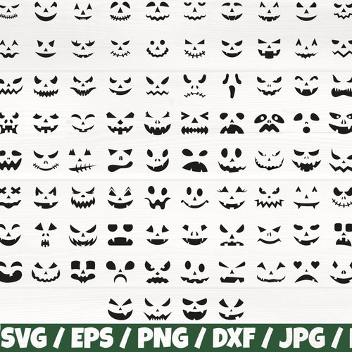 Pumpkin Face X100 BUNDLE Svg/eps/png/dxf/jpg/pdf Commercial - Etsy