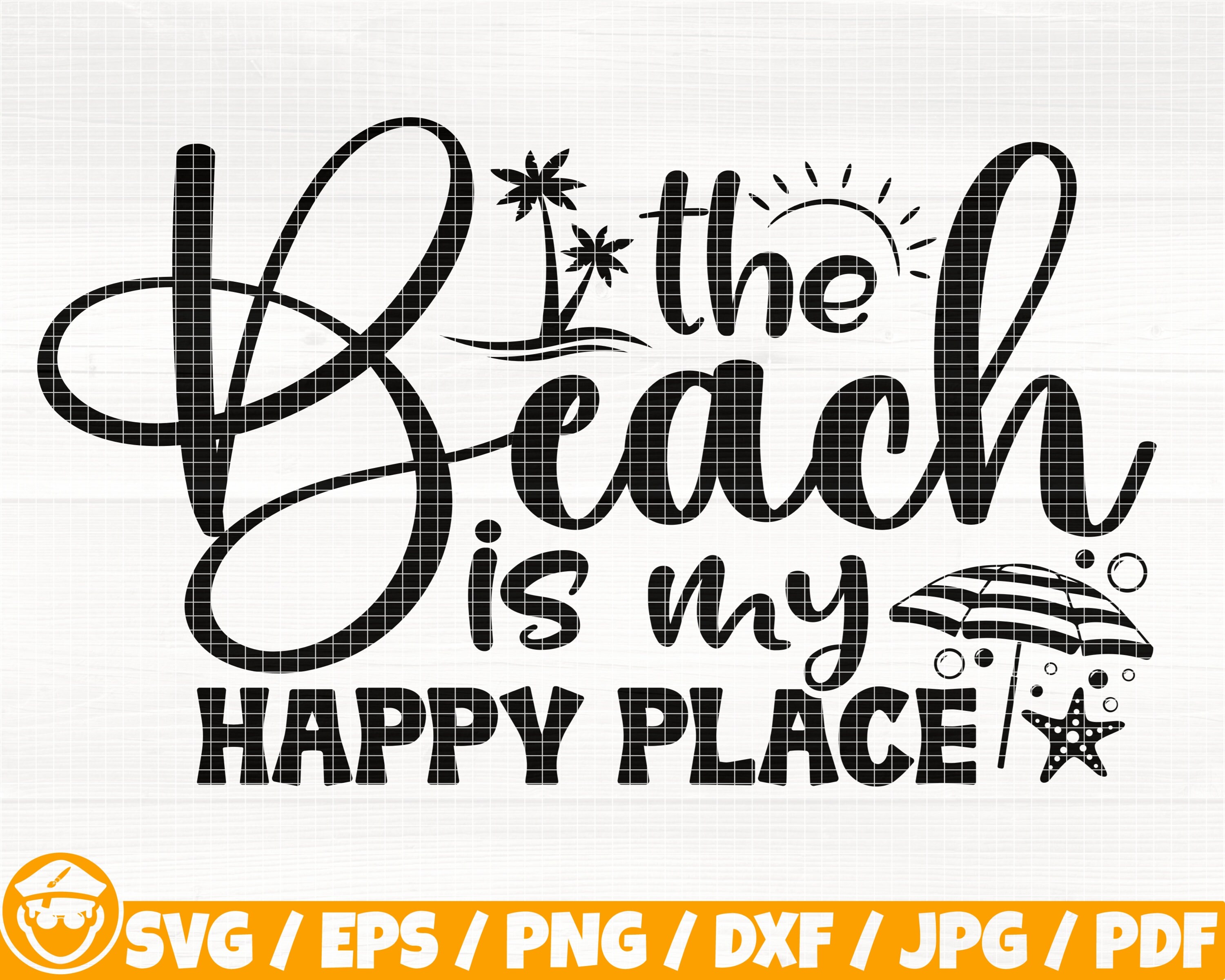 The Beach is My Happy Place Svg/eps/png/dxf/jpg/pdf, Beach