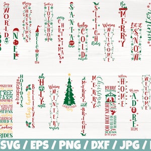 Christmas Porch Sign x30 BUNDLE Svg/Eps/Png/Dxf/Jpg/Pdf, Winter Porch Sign, Christmas Vertical Svg, Winter Vertical Cut, Commercial Ornament