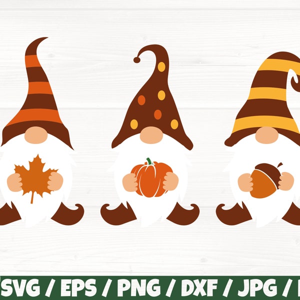 Fall Gnomes Svg/Eps/Png/Dxf/Jpg/Pdf, Autumn Clipart, Gnomes Svg, Fall Gnomes Digital, Gnomes Commercial, Fall Svg, Thanksgiving Gnomes Craft