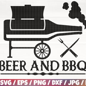 Beer And BBQ Svg/Eps/Png/Dxf/Jpg/Pdf, Grill Quote, Beer Wall Art, BBQ Quote, Grilling Svg, Vacation Svg, Father&#39;s Day Svg, BBQ Saying Cricut
