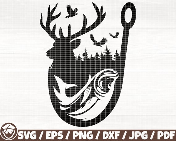 Deer Hunting Svg/Eps/Png/Dxf/Jpg/Pdf, Fishing Scenery, Hook Svg, Deer  Silhouette, Nature Trees Svg, Flying Ducks Svg, Hunter Logo, Deer Png