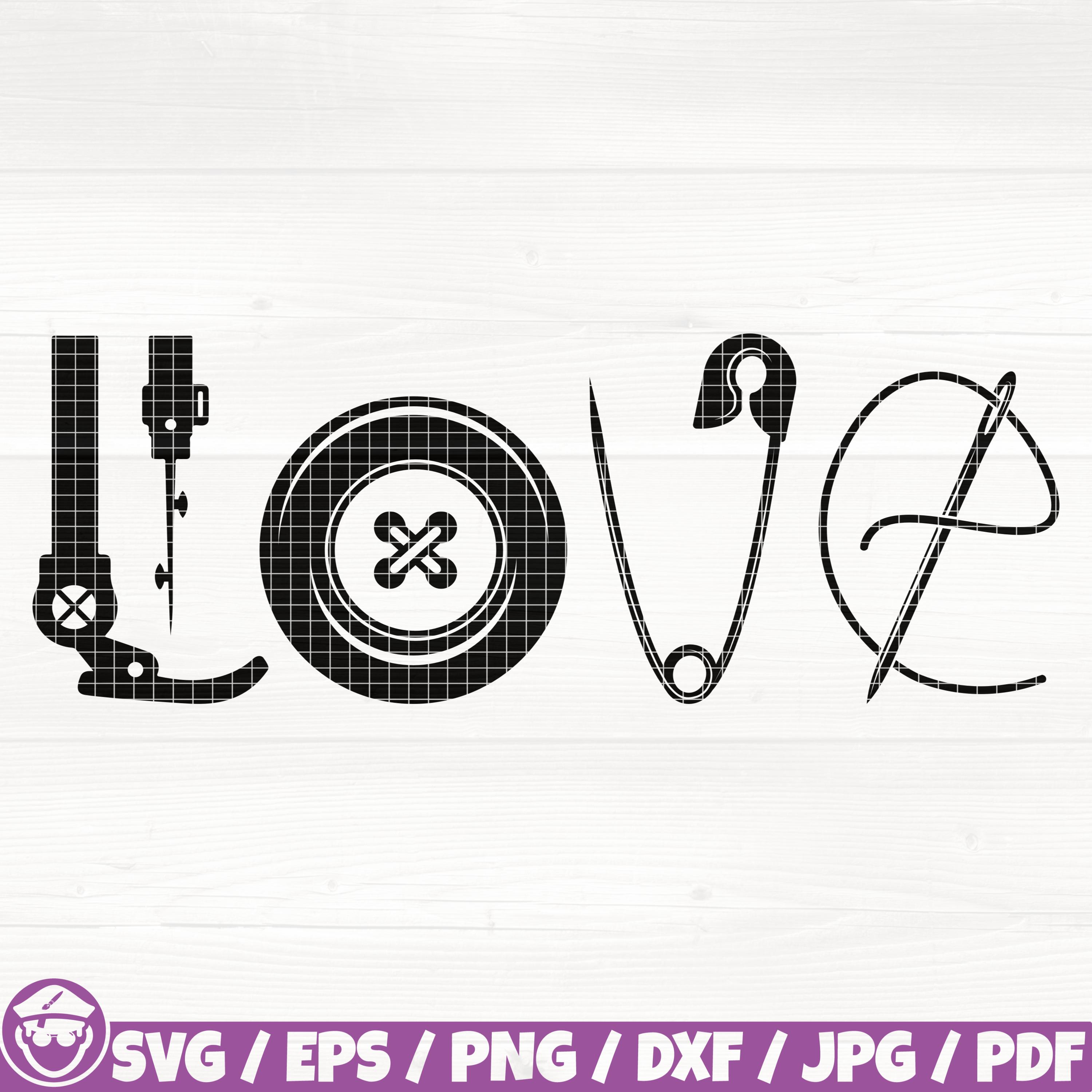 Love Sewing Svg/eps/png/dxf/jpg/pdf, Love Logo Svg, Sewing Logo