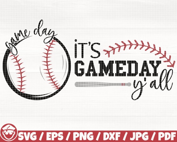 It's Gameday Y'All x2 Svg/Eps/Png/Dxf/Jpg/Pdf, Game Day Svg, Baseball Day Svg, Baseball Cricut, Baseball Commercial, Baseball Life Digital