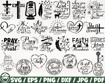 Faith x26 BUNDLE Svg/Eps/Png/Dxf/Jpg/Pdf, Scripture Svg, Bible Verse Bundle, Religious Svg, Christian Svg, God Svg, Jesus Quote Commercial