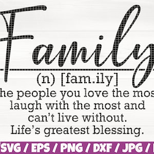 Definición familiar Svg/Eps/Png/Dxf/Jpg/Pdf, Te encanta la mayoría de Svg, La mayor bendición de la vida Svg, Vector familiar, Cita familiar, Unión familiar Svg