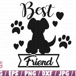Hund Beste Freundin Svg/Eps/Png/Dxf/Jpg/Pdf, Hundeliebe Svg, Welpe Svg, Beste Freundin Digital, Hunde Silhouette, Hunde Inkscape, Hund Print, Hund CLipart