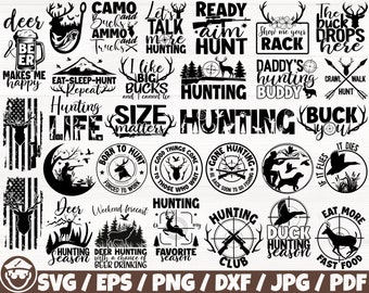 Hunting Life x30 BUNDLE Svg/Eps/Png/Dxf/Jpg/Pdf, Hunter Svg, Deer Svg, Duck Hunting Svg, Hunting Commercial, Antlers Cricut, Hunting Aim Svg