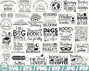 Reading x30 BUNDLE Svg/Eps/Png/Dxf/Jpg/Pdf, Reading Books Svg, Reading Commercial, Reader Cricut, Book Lover Svg, Back To School Digital Svg