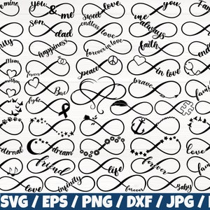 Infinity x50 BUNDLE Svg/Eps/Png/Dxf/Jpg/Pdf, Infinity Quote, Infinity Love Svg, Infinity Nurse Svg, Infinity Anchor Svg, Mom Svg, Symbol Cut