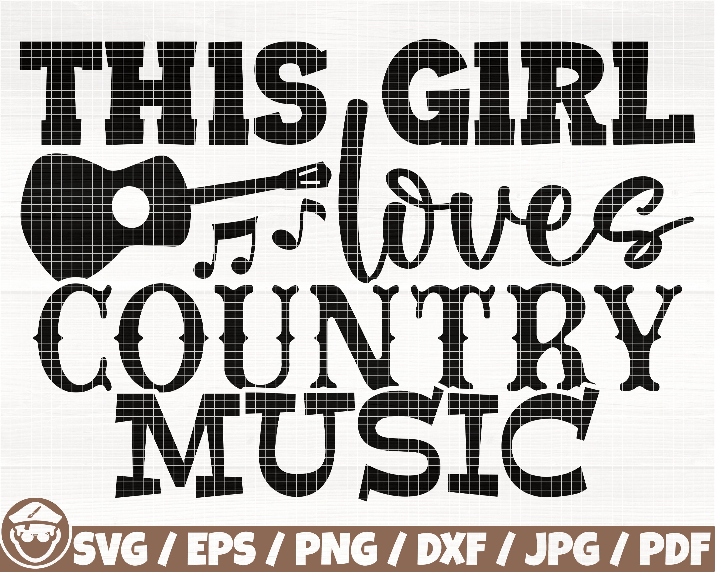 This Girl Loves Country Music Svg/eps/png/dxf/jpg/pdf, Farm Svg