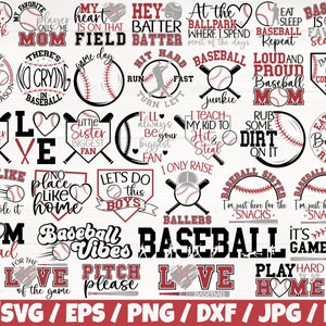 Baseball Quotes x35 BUNDLE Svg/Eps/Png/Dxf/Jpg/Pdf, Baseball Life Svg, Baseball Mom Commercial, Field Svg, Sport Bundle, Love Game Printable