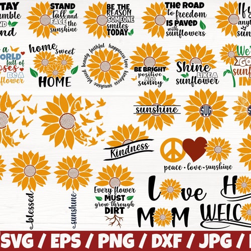 USA Sunflower X15 BUNDLE Svg/eps/png/dxf/jpg/pdf 4th July - Etsy