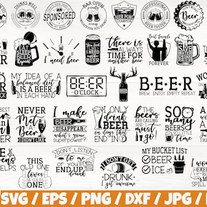 Beer Quotes x35 BUNDLE Svg/Eps/Png/Dxf/Jpg/Pdf, Beer Dad Svg, Funny Beer Saying Svg, Beer Mug Silhouette, Drinking Commercial, Alcohol Print