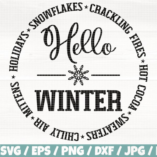 Hello Winter Svg/Eps/Png/Dxf/Jpg/Pdf, Holidays Svg, Snowflakes Cut, Crackling Fires Png, Hot Cocoa Svg, Sweaters Svg, Chilly Air Mittens Svg