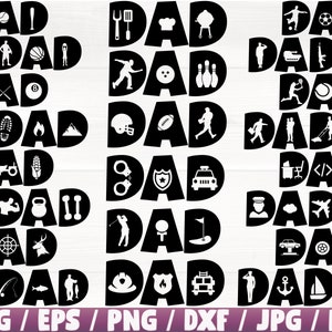Father's Day x22 BUNDLE Svg/Eps/Png/Dxf/Jpg/Pdf, Golf Dad Svg, Dad's Day Cricut, Dad Logo, Dad Print, Dad Vector, Dad Digital, Dad Grill Svg