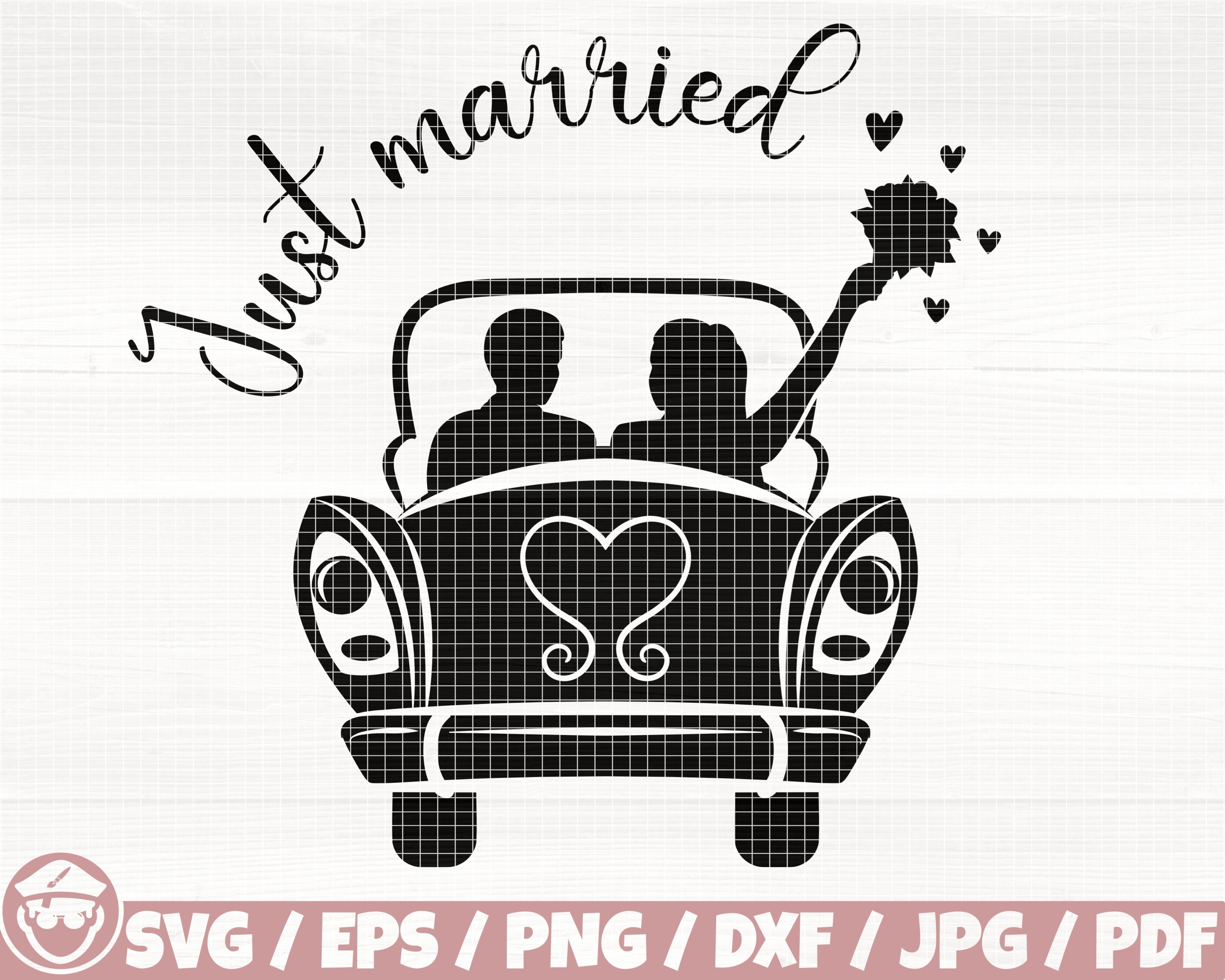 Adesivi Just Married Per Matrimonio – Stile JDM – Oracal Made In Germany – 13×9 Cm