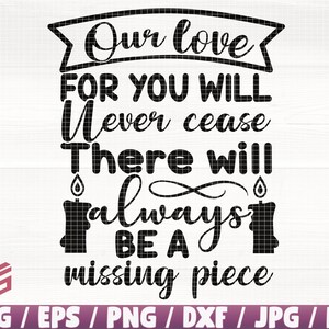 Nosso amor por você nunca cessará Svg/Eps/Png/Dxf/Jpg/Pdf, Citação de amor, Svg à luz de velas, Svg comemorativo, Svg comercial, Light Cricut Svg