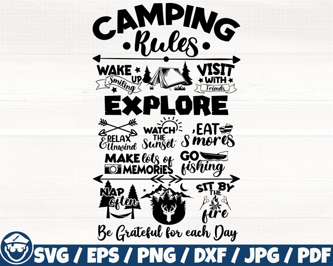 Camping Rules Svg/eps/png/dxf/jpg/pdf, Explore Svg, Memories Svg