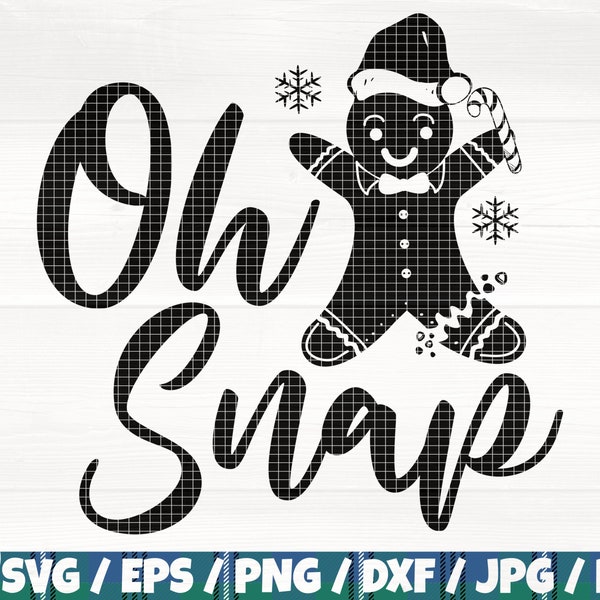 Oh Snap Svg/Eps/Png/Dxf/Jpg/Pdf, Gingerbread Silhouette, Funny Kitchen Svg, Christmas Vector, Noel Svg, Pot Holder Cricut,Oven Mitt Inkscape