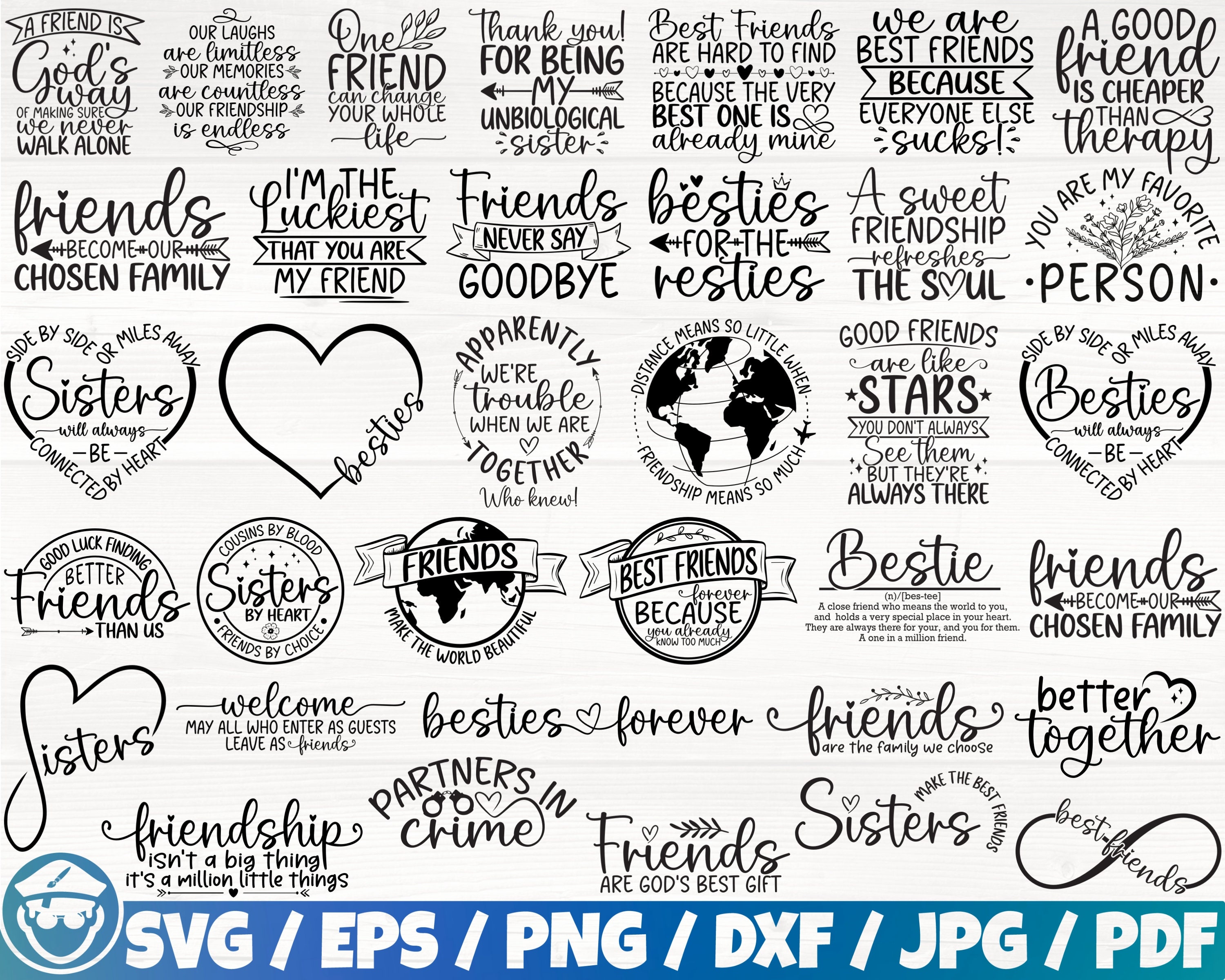 Friendship / Best Friends X35 BUNDLE Svg/eps/png/dxf/jpg/pdf