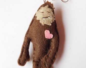 Soft Felt Bigfoot With Heart